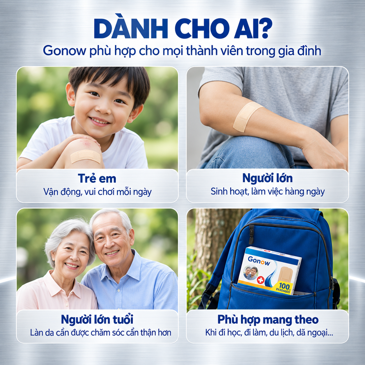 Băng dính cá nhân GONOW KT38x72mm và KT: 19x72mm